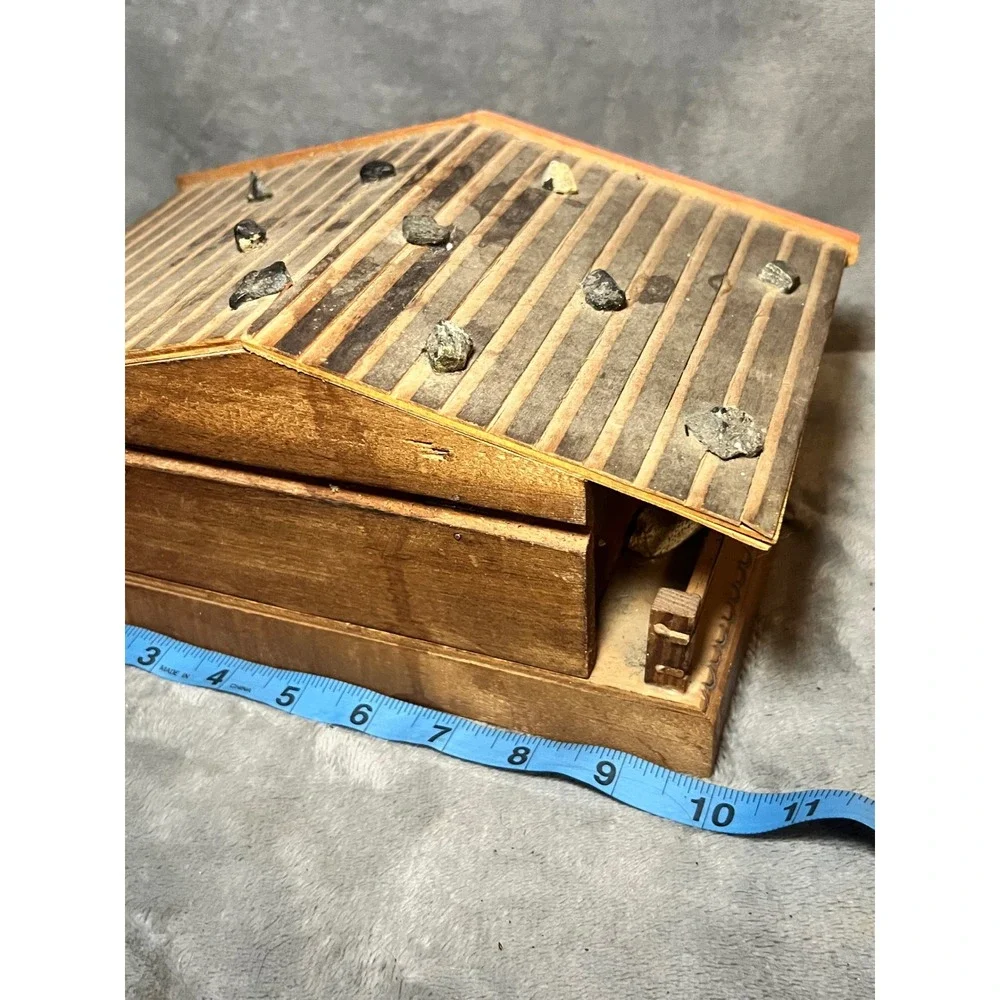 Vintage Reuge Swiss Chalet Music Box Jewelry Display Alpine Diorama READ